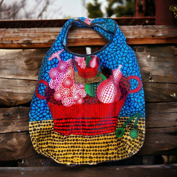 LAST 1- YAYOI KUSAMA LARGE COLORFUL SHOPPER BAG - Picture 3 of 11